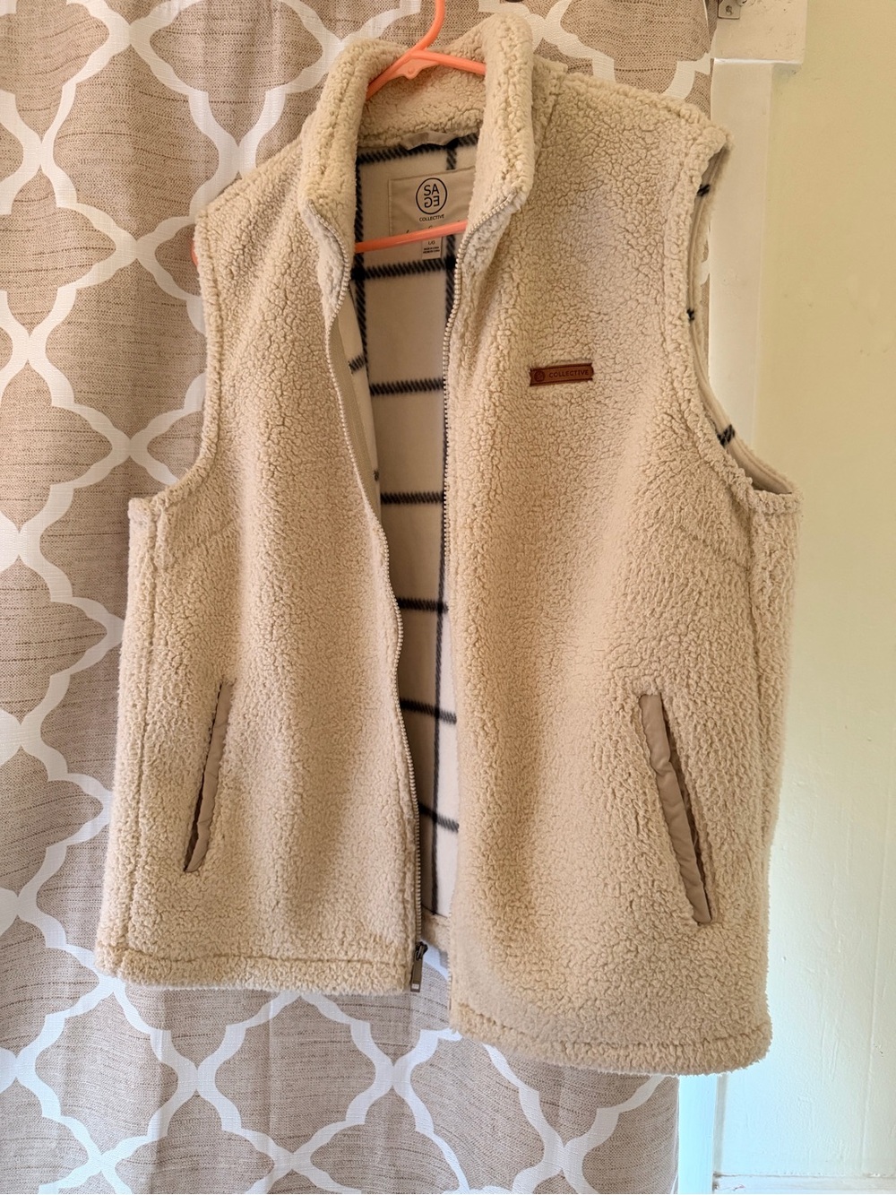 Kids Sherpa Fleece Vest - Cream